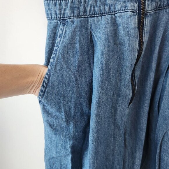 Pilcro Anthropologie Denim Jumpsuit Zip Front Overalls Adjustable Women's 2 - Picture 6 of 11